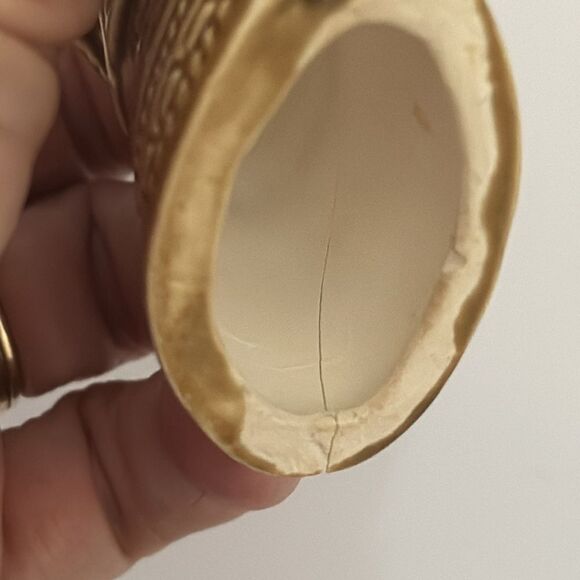 Vintage mid century golden tan set of boy & girl singing ceramic angels - Picture 5 of 7